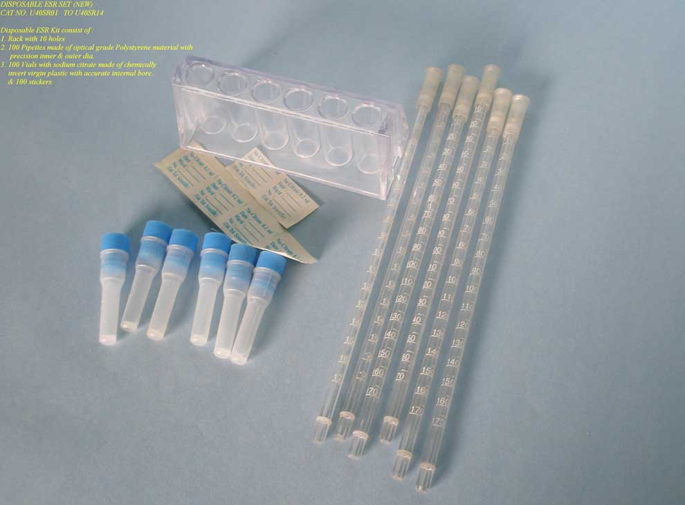 Disposable ESR Pipette with Vacuum Plug (U40SR06)